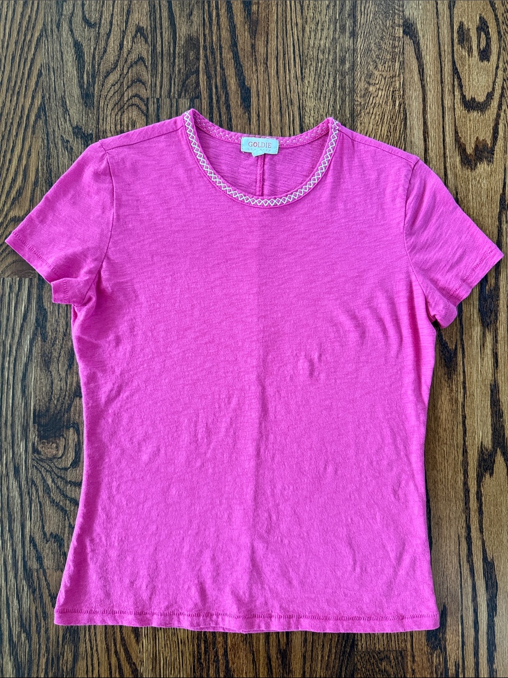 Goldie LeWinter Embroidered Neckline Tee